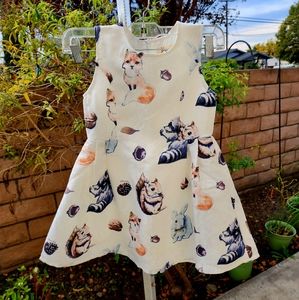 6 Girls DOE A DEAR animal rabbit squirrel fox sleeveless flare dress